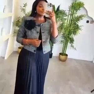 Chic Black and Gray Tweed Jacket